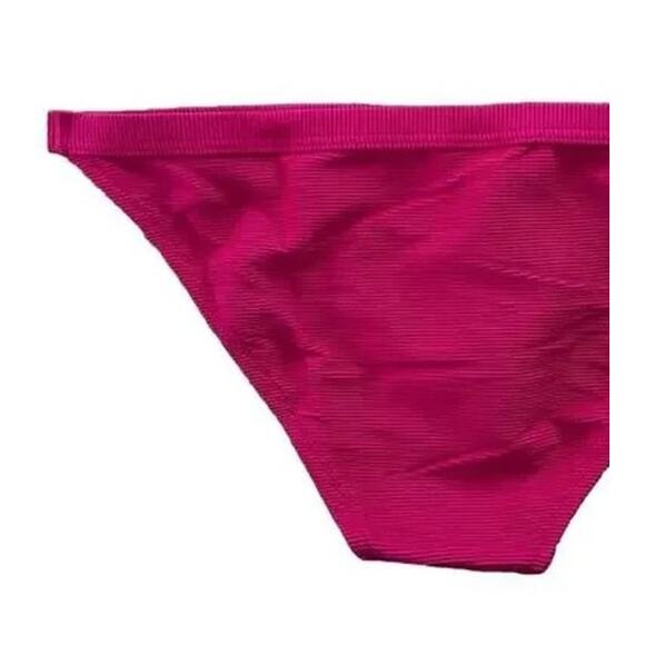 NWT J. Crew Ribbed Trim Hipster Full Coverage High Leg Bikini Bottom 2X Pink - Picture 5 of 13